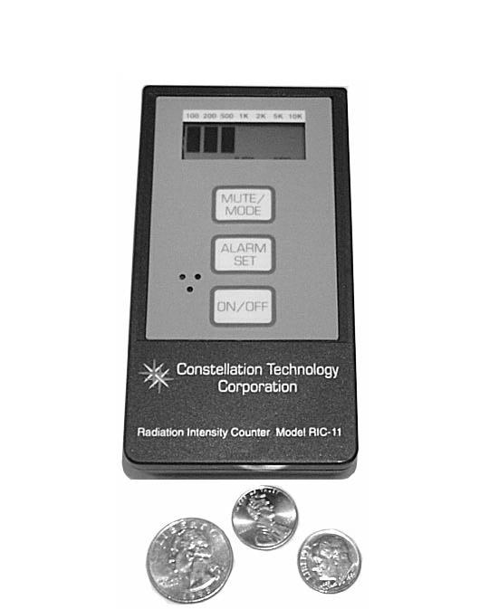 FIGURE 3. Photograph of radiation intensity counter (RIC) The count rate is visually presented to the user in the form of a liquid crystal bar graph.