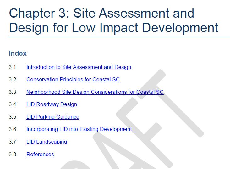 Site assessment and design for LID seeks to create less impervious cover, conserve