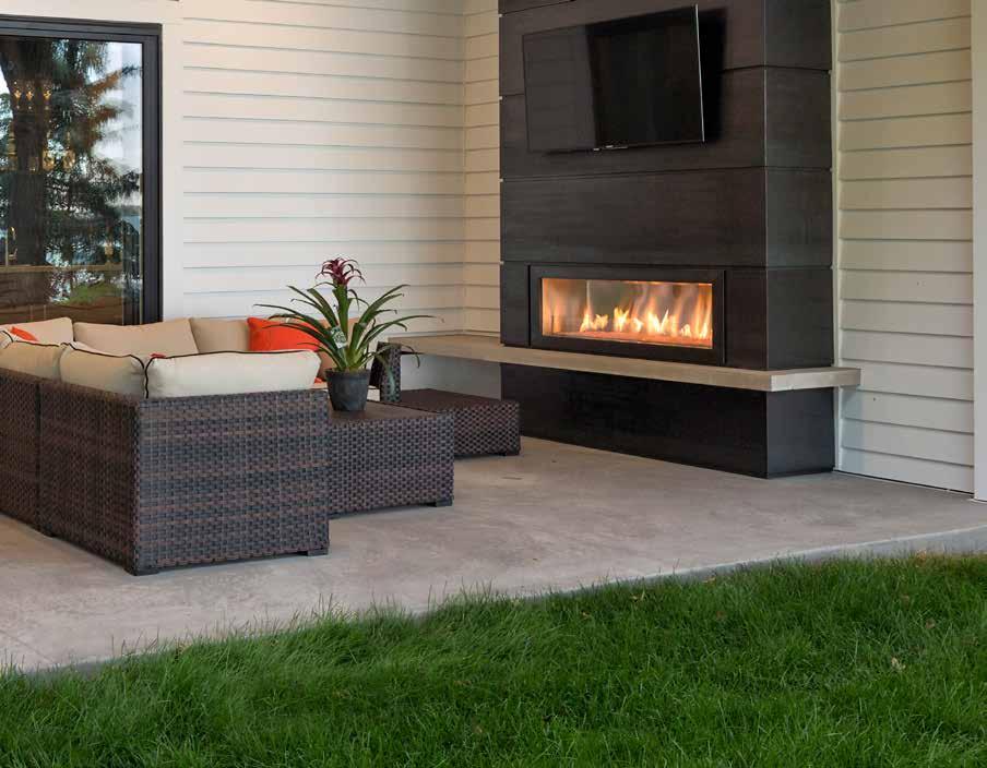 51 " LANAI OUTDOOR GAS FIREPLACE Light up your landscape. The Lanai linear gas fireplace offers contemporary style.