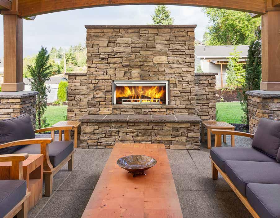 38 " LONGMIRE OUTDOOR WOOD FIREPLACE The Longmire offers fireplace sights, sounds and smells you love in a