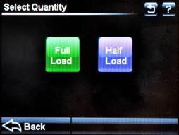 2 SELECT SCREEN TOUCH THE FULL LOAD OR HALF LOAD AS REQUIRED 3 TO