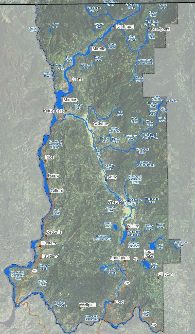 Stevens County Shoreline Jurisdiction 15 rivers and streams (including five