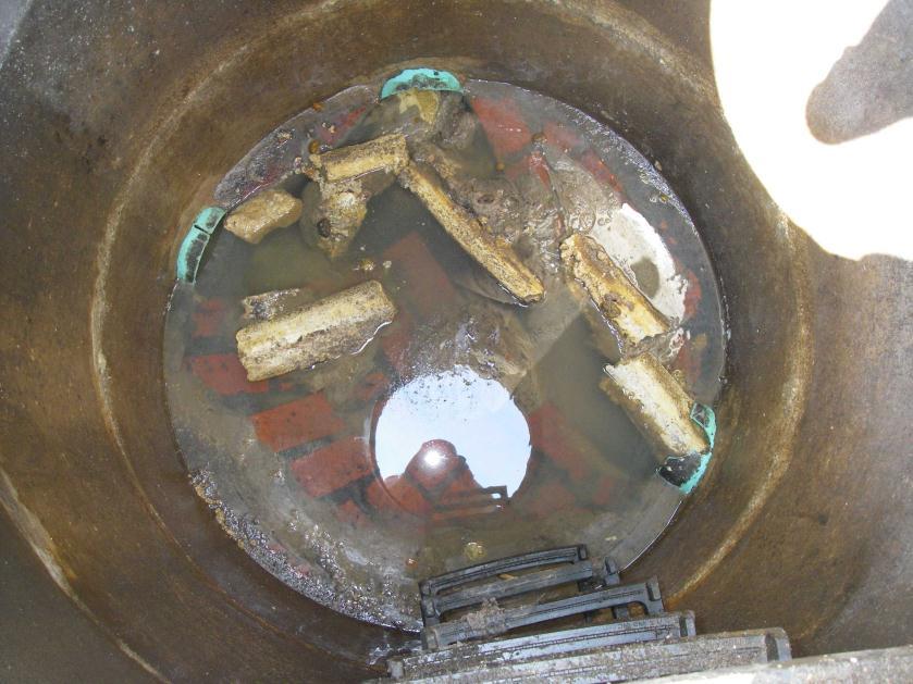 the inner walls of sewer pipes