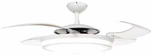 2cm/19inch (collapsed) -3 speed retractable blade ceiling fan -T5 Fluorescent circular