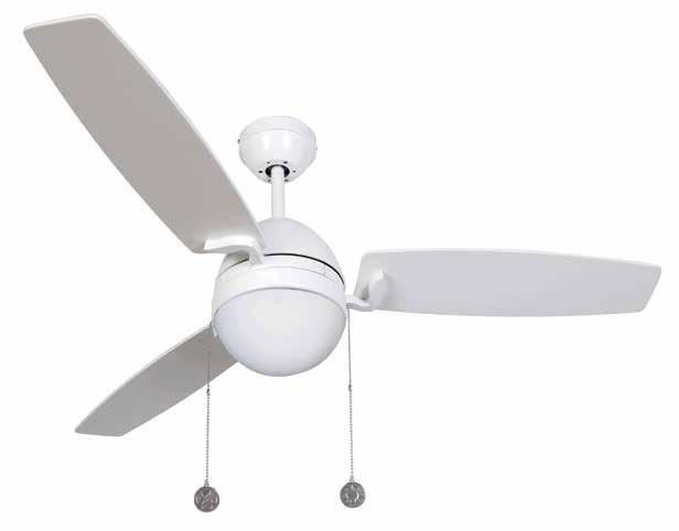 oreas White ELM oreas sku 512104 -olour White -Fan Size 122cm/48inch -3 blade ceiling fan -lade olor