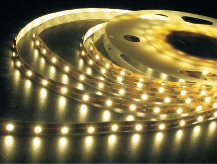 LED STRIPS INDOOR SERIES - BARE PCB LED STRIPS Input Voltage: DC 12V Regulated Forward Current: 0.4A per 1m (60 pcs LED Strip) Power Dissipation: 4.