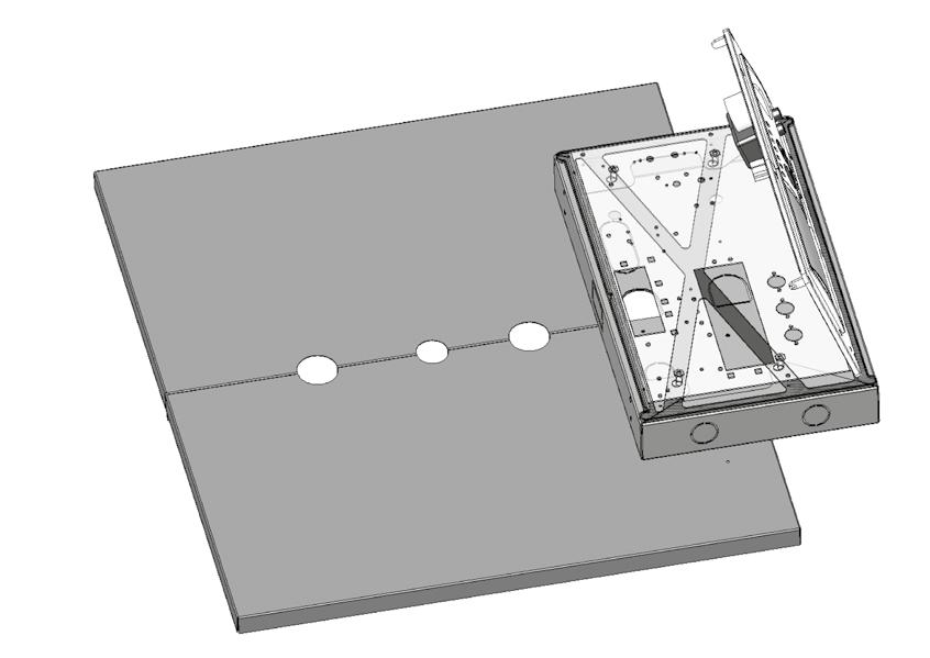as shown in the following diagrams, making sure the holes in the support align with those in