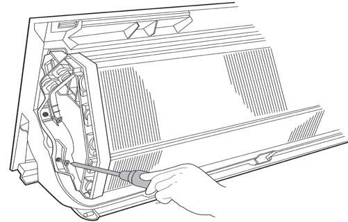 Illustration Pipe Holder 2) Remove the 3 screws on the evaporator located on the fixed plate (see CJ_OP_ INV_015).
