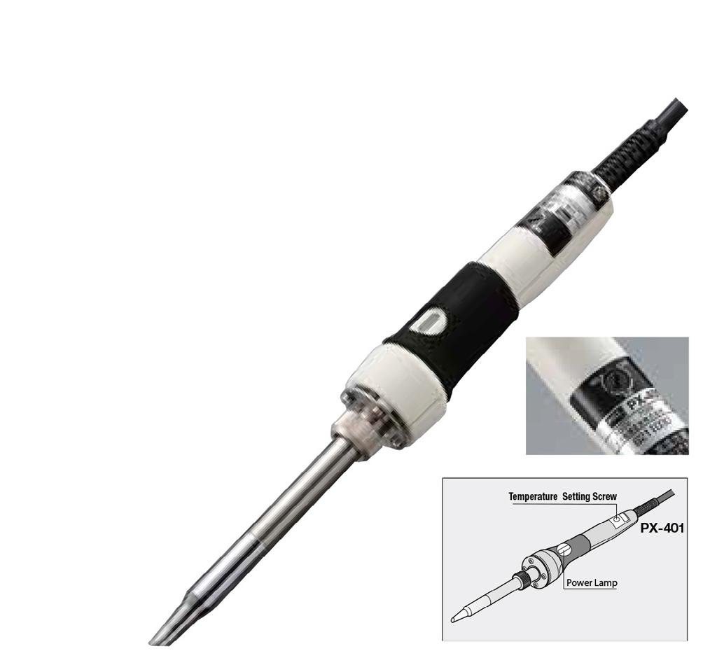 LEAD-FREE TEMPERATURE-CONTROLLED SOLDERING IRONS PX-401 HIGH HEAT VOLUME TEMP-CONTROLLED SOLDERING IRON Large tip for high