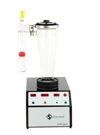 Model 501 Fluid Bed Dryer shown with Low Density Classifier 50035048 which allows for fractionation of samples with wide particle size/density distribution and collection of fractions within that