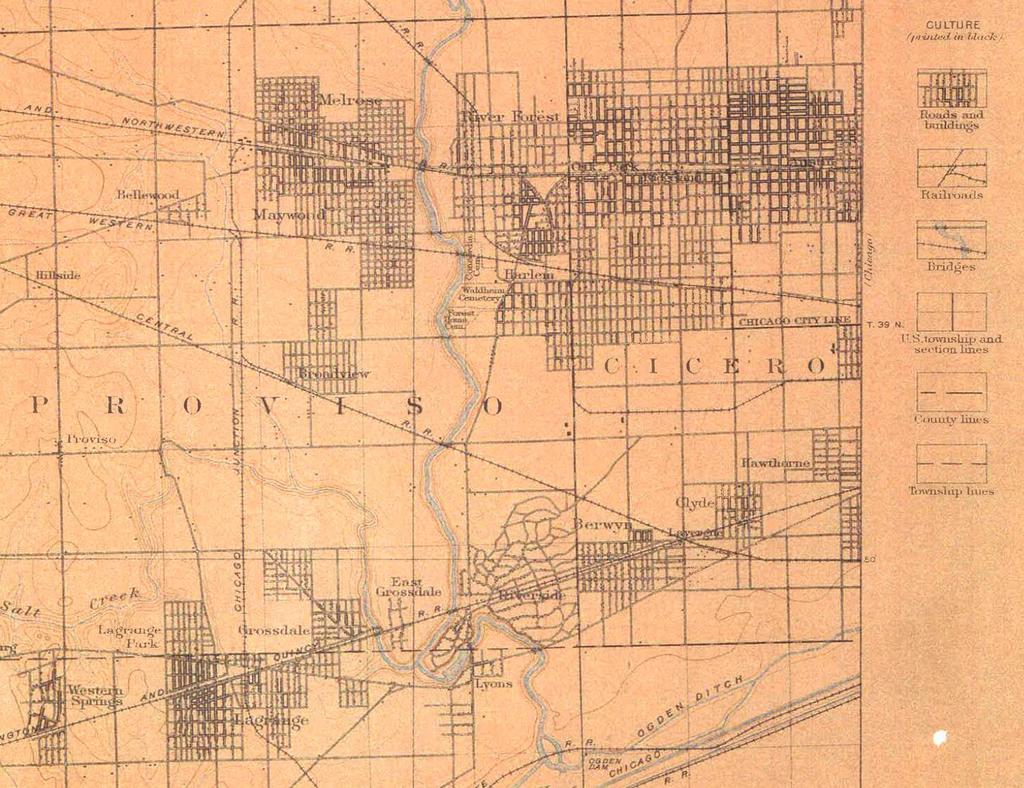 Village Sewer System Combined Sewer to DPR Approximate Village Limits Map is from 1902 and shows that Forest Park was already developed Forest Park was originally built with a combined