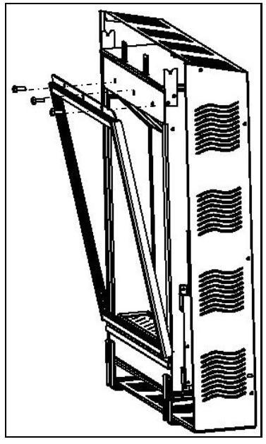 Once the bottom edge is in place, move your fingers out of the way and press the top of the frame against the firebox while pushing down to be sure the frame is fully engaged in the frame retainer. 4.