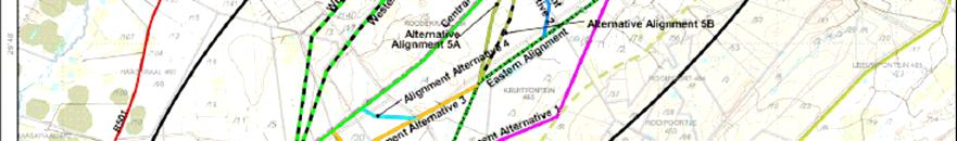 See also see section of base map showing alignments hereunder: Eastern Alignment: This alignment is situated closest to the