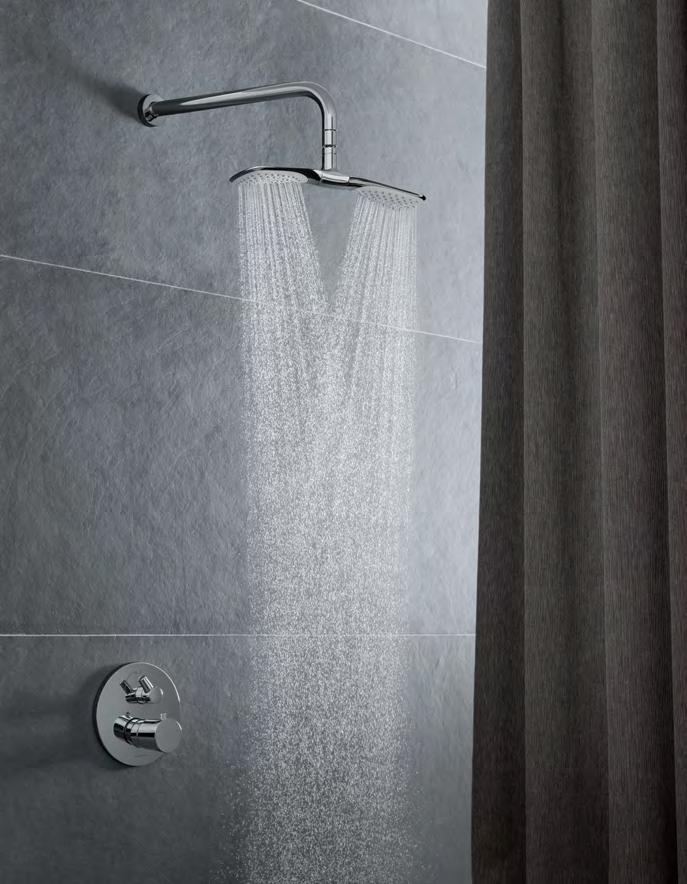 Individually adjustable overhead showers Something to look forward to every day: the KLUDI FIZZ dual- and triplehead showers combine their striking design with a