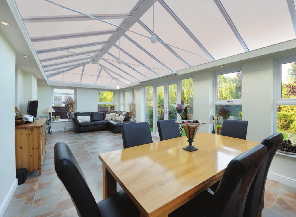 Opaque finish Privacy assured Soft light transmission For homeowners whose properties may be overlooked, or who require total privacy in their conservatory or orangery without losing any light,