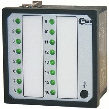 LED s Several alarm voltages in a range from 24 V up to 230 V Integrated lamp test push button Collective report