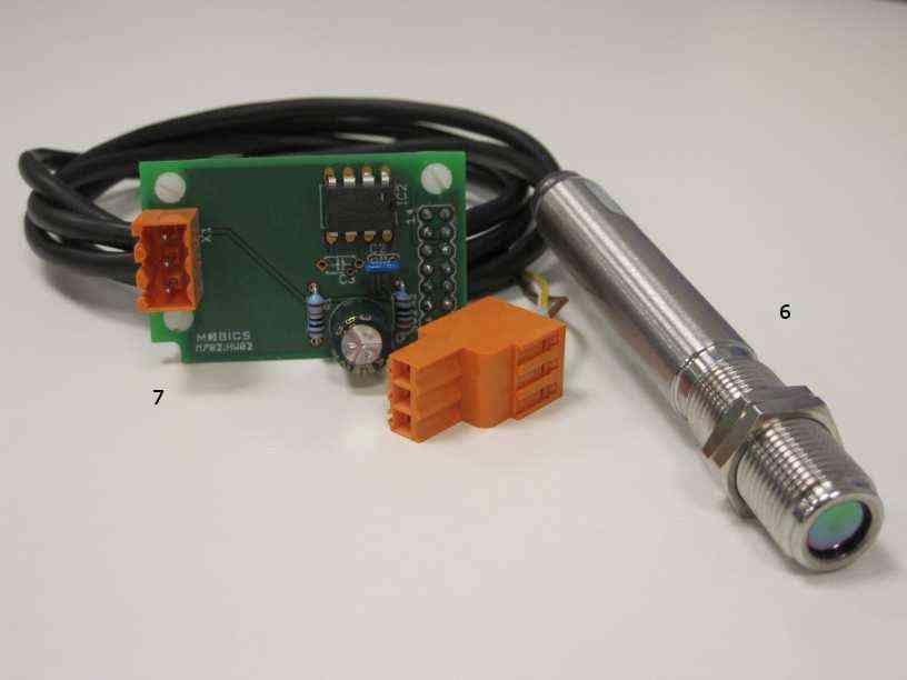9.2) Install infra red sensor option The IR expansion kit is supplied with the following parts: 6. Infra-red sensor 7.