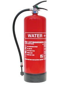Water based extinguisher Used for type (A) fire Red cylinder Last 60 sec 6M WATER FIRE