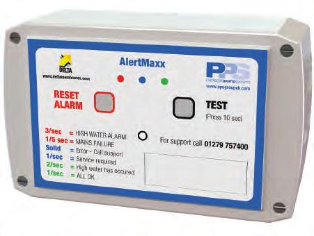 ALERTMAXX (DMS-269/270) An innovative, independent high level alarm powered by 240V with a 6V battery backup in case of power failure.