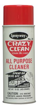 Cleaners / Degreasers SW030 Crazy Clean All Purpose Cleaner/15 oz SW030 is the only general cleaning spray needed for most cleaning situations.