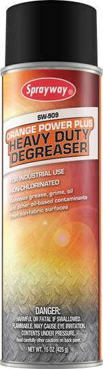 (15 oz. net weight) cans per case. PART NO. SW880 SW909 Industrial Heavy Duty Orange Power Plus SW909 is effective for the removal of grease, oil, cosmoline from parts and other substrates.