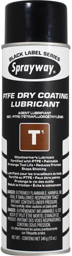 Lubricants and Penetrants SW295 T1 TFE Dry Coating Lubricant & Release Agent SW295 is a non-oily, non-staining woodworker s lubricant that remains dry during use.