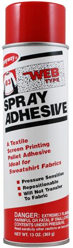 net weight) cans per case. SW082 Mist Type Spray Adhesive SW082 offers a mist-type economy pallet adhesive perfect for textile screen printers.