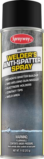 Specialty SW725 Industrial Welder's Anti-Spatter Spray SW725 reduces downtime due to spatter build-up, provides instant shielding action. will not affect surfaces to be painted. Highly heat resistant.