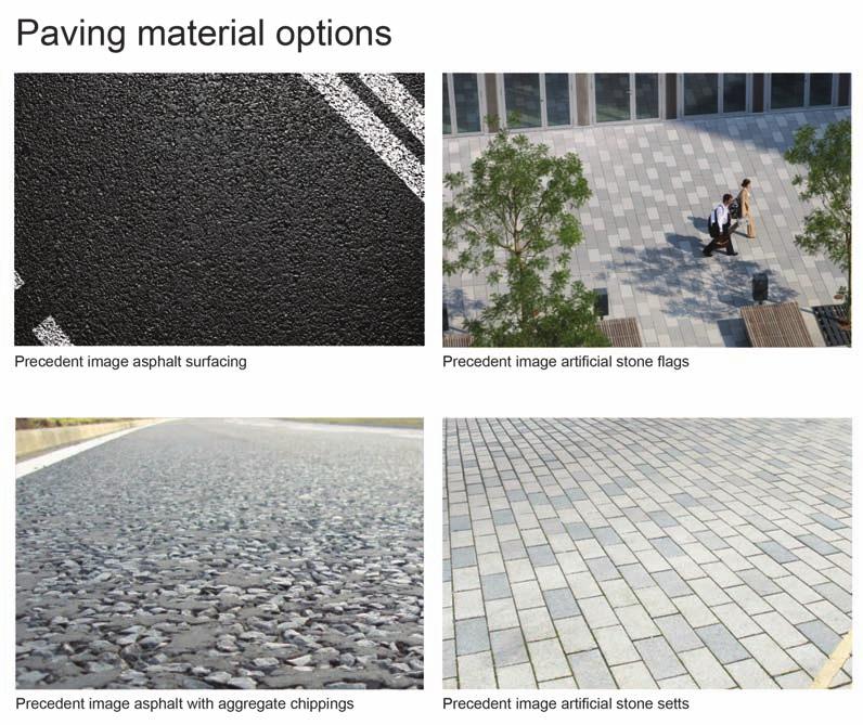 4.5 Materials, Finishes & Street Furniture in the Public Realm In accordance with Objective PD 14 `To ensure that distinctiveness of materials is used at various scales, allowing for a coherent and