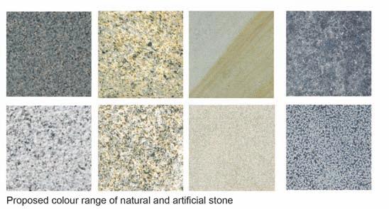 The resultant palette of materials shall support the requirement for a legible public realm with a hierarchy of spaces through the use of different stone types, sizes, colours and finishes.