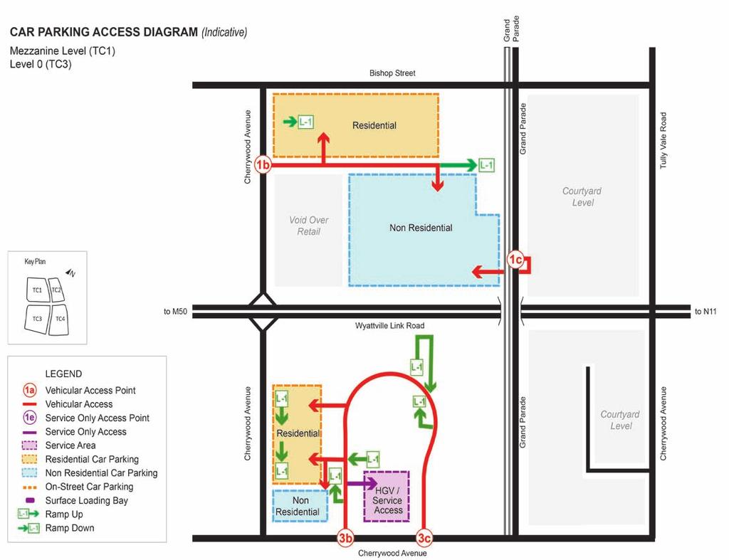 Figure 32a: Car parking Access and Circulation Surface Level Figure 32b: Car parking Access and Egress
