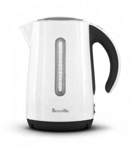 KNOW your Breville Soft Top Kettle A B C D E H F I G A. Cushion Controlled Lid with Viewing Window B. Lid Release Button C. Removable Stainless Steel Filter D. Water Windows E. 1.