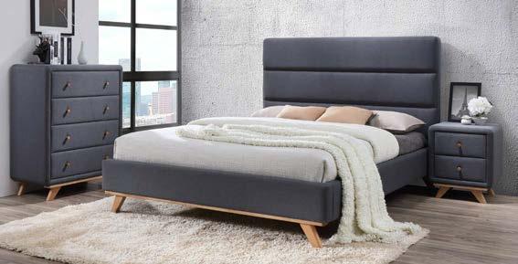 ample storage. Fully upholstered with slat base bed.