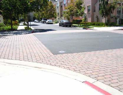 b. Permeable crosswalk paving shall be implemented to achieve reduced stormwater flow and increased stormwater retention. Accent paving at crosswalks c.