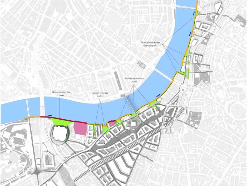 80 Vauxhall Nine Elms Battersea Opportunity Area Planning Framework 1 An improved river walk A key principle of the public realm strategy is to improve the quality, character and continuity of the