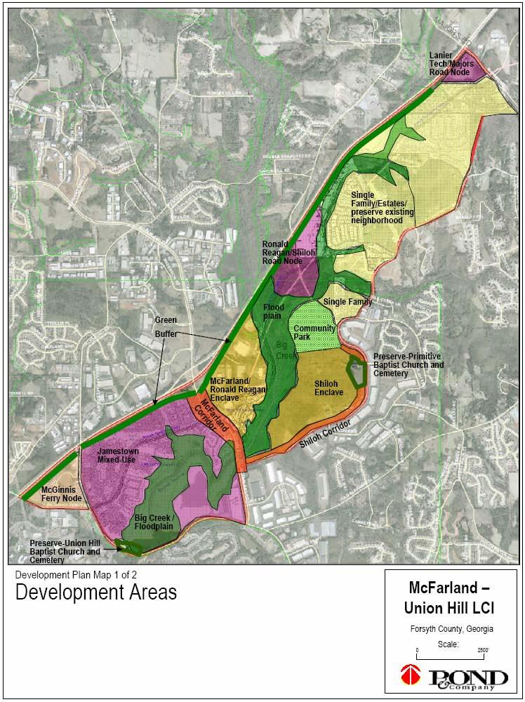 Development Plan High-intensity uses and activities are concentrated in the southern end of the Study Area around McFarland Road; these intensities decline as you move northward through the Study