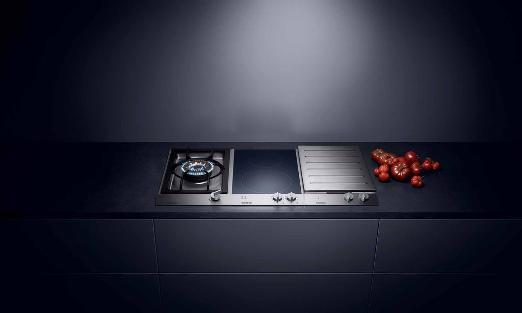 Cooking The Vario cooktops 200 series Where counter space is at a premium, we offer a more compact interconnecting system with controls incorporated into the cooking panel.