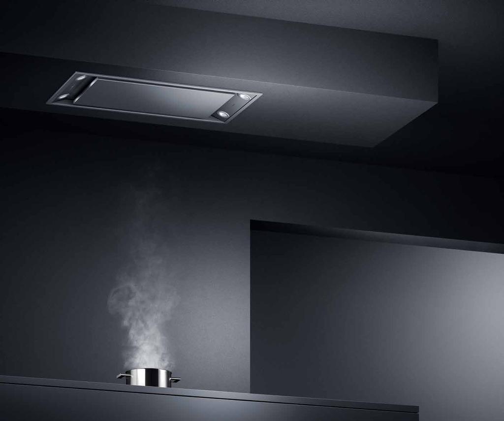 Ventilation Ceiling ventilation in the striking 200 series offers two options: either discreet integration into the architecture of the kitchen or directly installed on the ceiling.