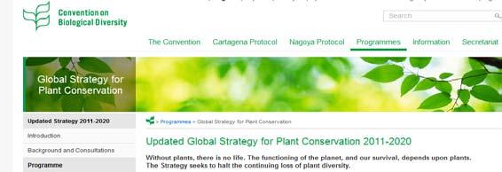 international biodiversity legislation and network organizations of Botanic