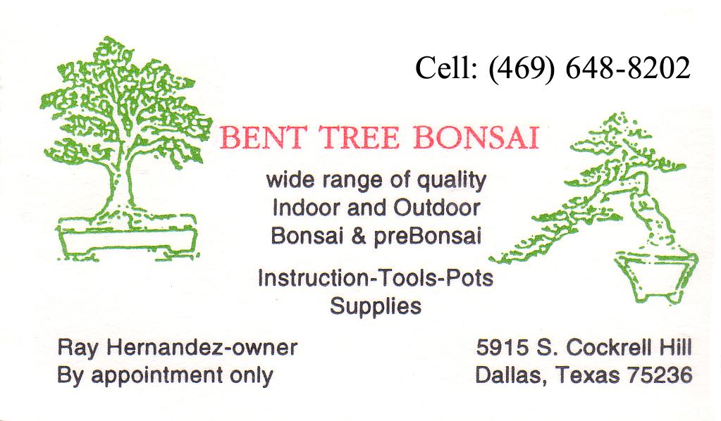 Bonsai 1634 Stella Street, Fort Worth, Texas 76104 Bonsai trees/sieved soil, lava, pumice, pots, expanded shale, kanuma, akadama, Dyna-Rok, Joshua Roth tools, classes and granite lanterns.