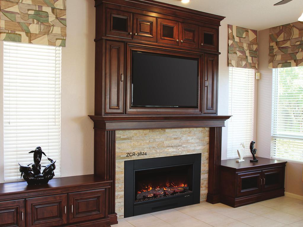 ZCR INSERT Electric Fireplace Insert REMOTE CONTROL Separate controls for on/off variable heat and variable flame.
