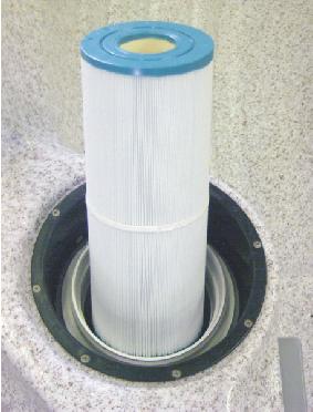FILTER REMOVAL: WATERFALL OPTION Pull tab and turn lock ring counterclockwise. Remove filter lid and cartridge.
