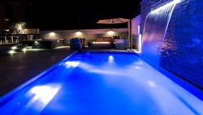Leisure Pools underwater lights are available with LED colour changing bulbs providing you with a kaleidoscope of colours.