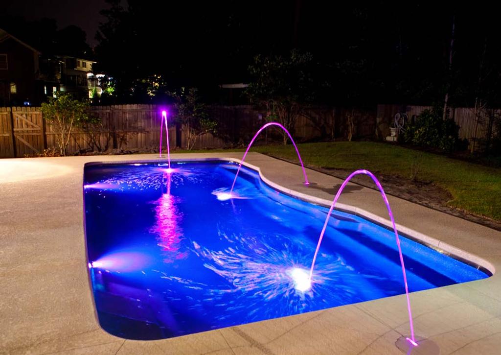 Illuminated water spout features enlivens