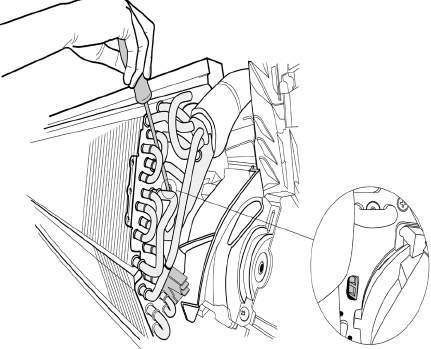 Procedure Illustration 3) Release the hook on the evaporator