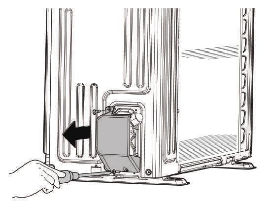 Procedure Illustration 6) Remove the screws of water collecting cover and then remove the water