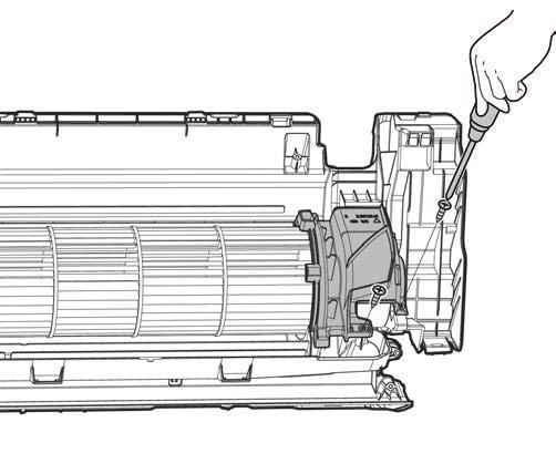4. Fan motor and fan Note: Remove the front panel, electrical parts and evaporator (refer to 1. Front panel, 2.