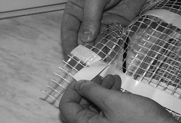 If you need to remove a section of wire from the mesh backing, do so by peeling back the self adhesive tapes but always ensure wires are a minimum of 50mm apart.