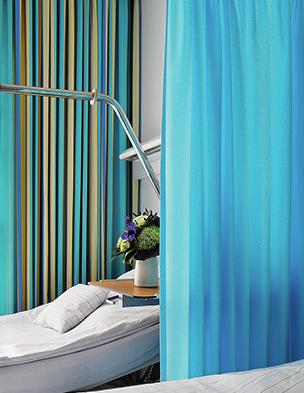 Fabric Cubicle Curtains We supply hospital cubicle curtains nationwide. All of our fabric cubicle curtains are made in-house and bespoke to our clients requirements.