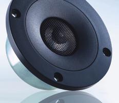 The Vento tweeter system with its aluminium-manganese dome can reproduce frequencies up to 40,000 Hz.
